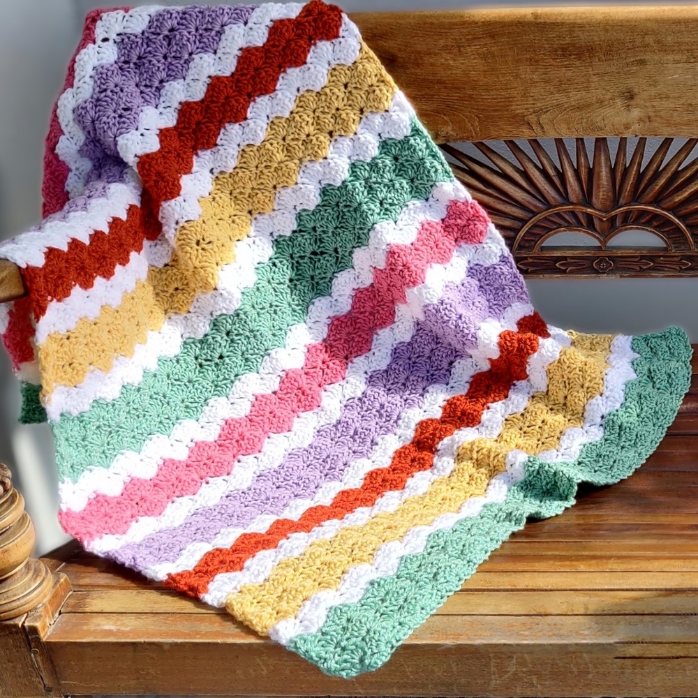 Handmade Crotchet Baby Blanket | Nursery | Baby Shower Gift | Newborn | Gift
